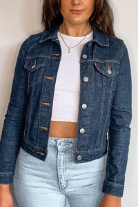 Levi's Semi-Cropped Indigo Patched Denim Jacket