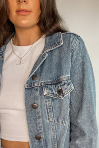 Distressed Oversized Patched Denim Trucker Jacket