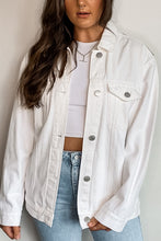 Load image into Gallery viewer, Oversized White Denim Patched Jacket (Eagle)