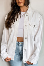 Load image into Gallery viewer, Oversized White Denim Patched Jacket (Eagle)