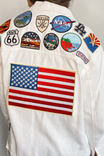 Load image into Gallery viewer, Oversized White Patched Denim Jacket (USA)